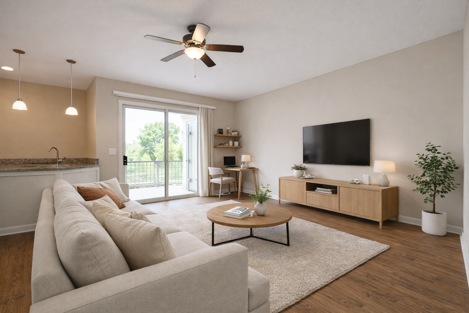 After - Room furnished with AI